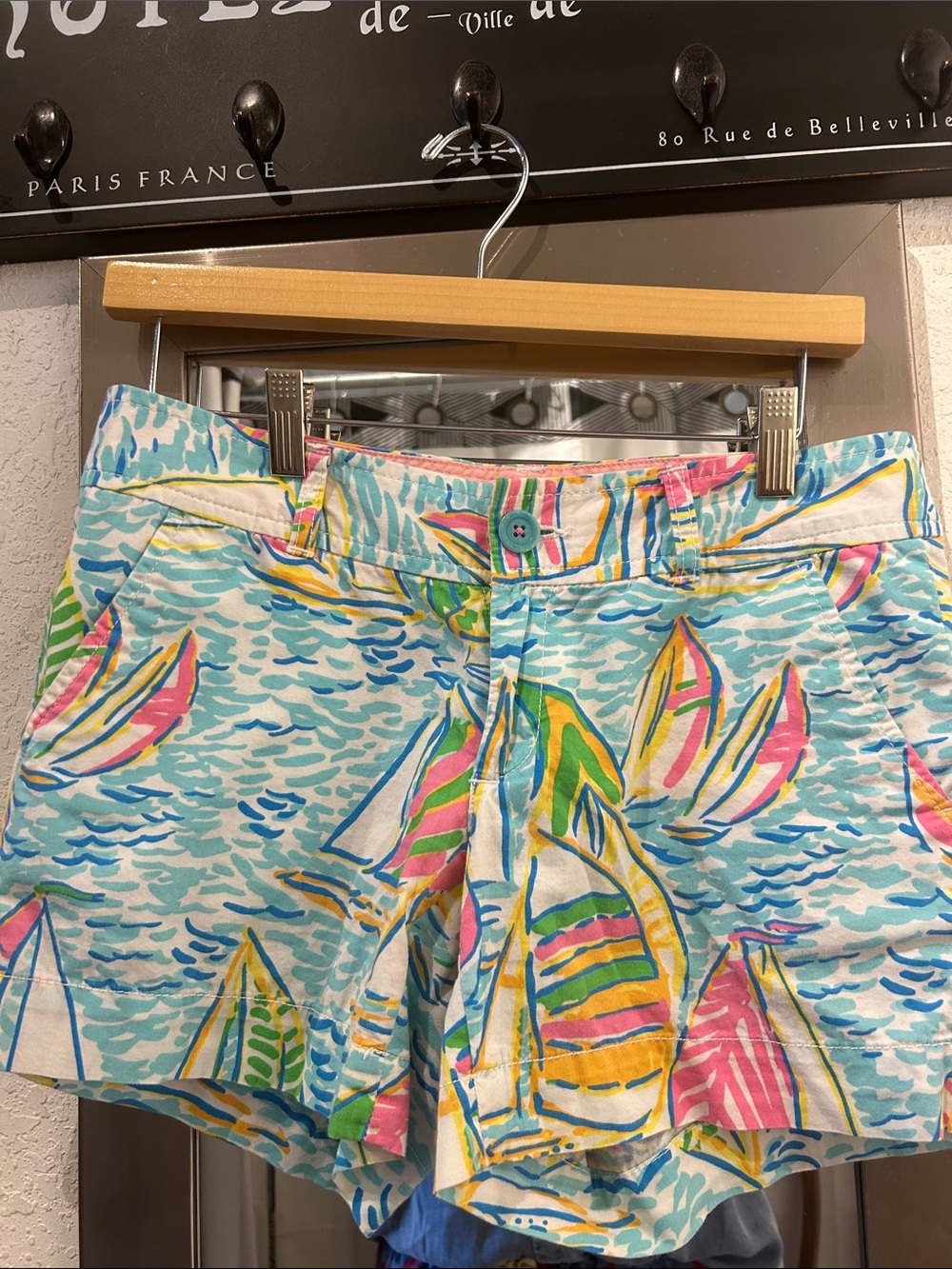 Lilly Pulitzer Multicolor Sailboat Print Cotton Shorts size 2.